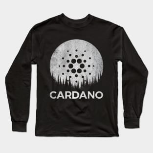 Vintage Cardano Coin Crypto To The Moon Token Cryptocurrency Wallet Cardano HODL Birthday Gift For Men Women Long Sleeve T-Shirt